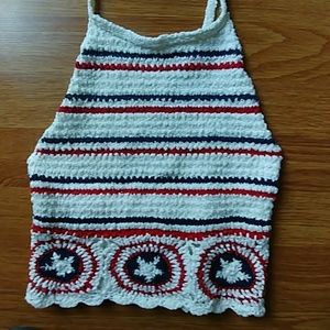 Hollister halter top XS 0 red white blue